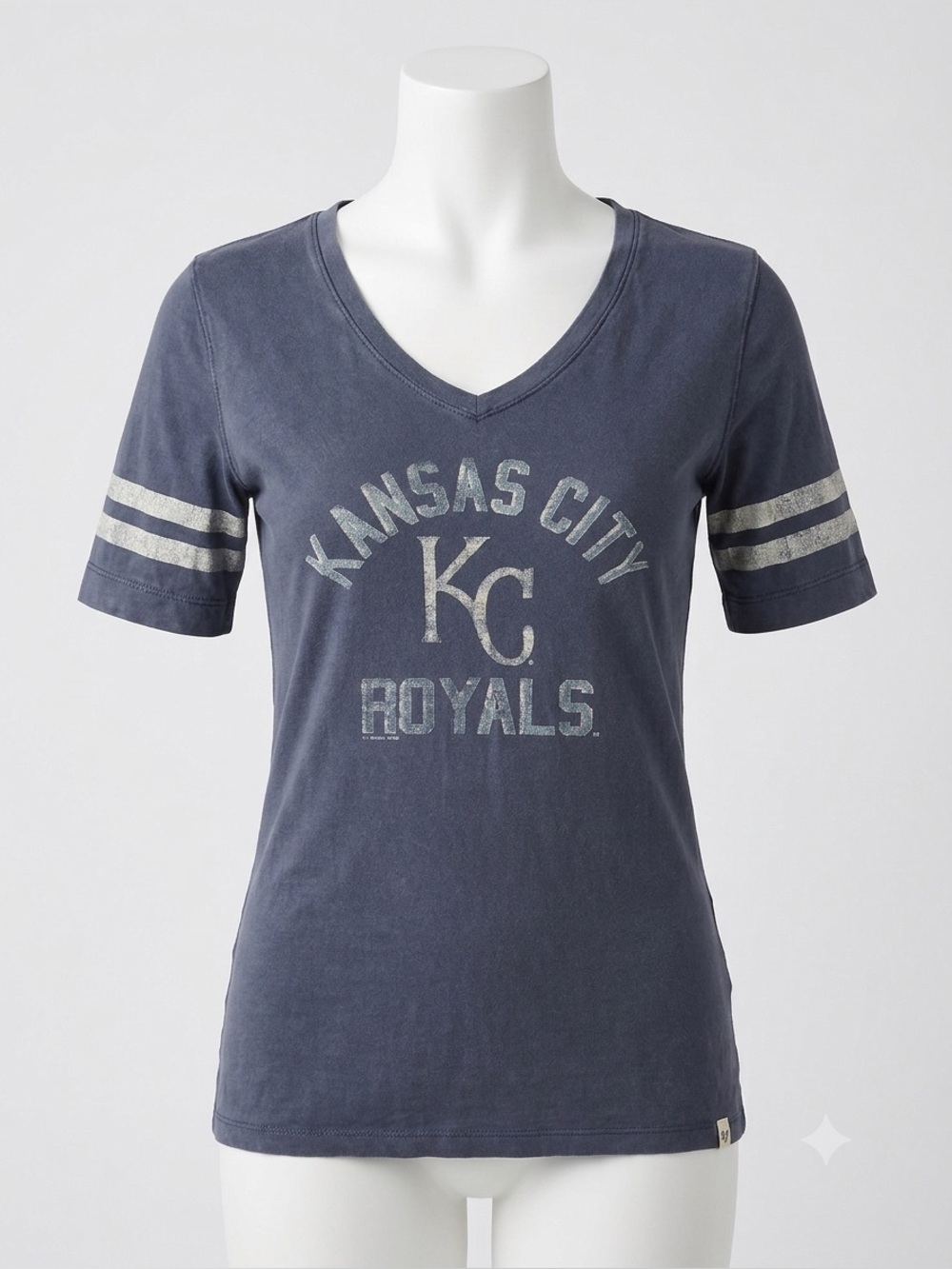 '47 Brand Kansas City Royals Shirt Womens Large Vintage V-Neck Tee KC Royals